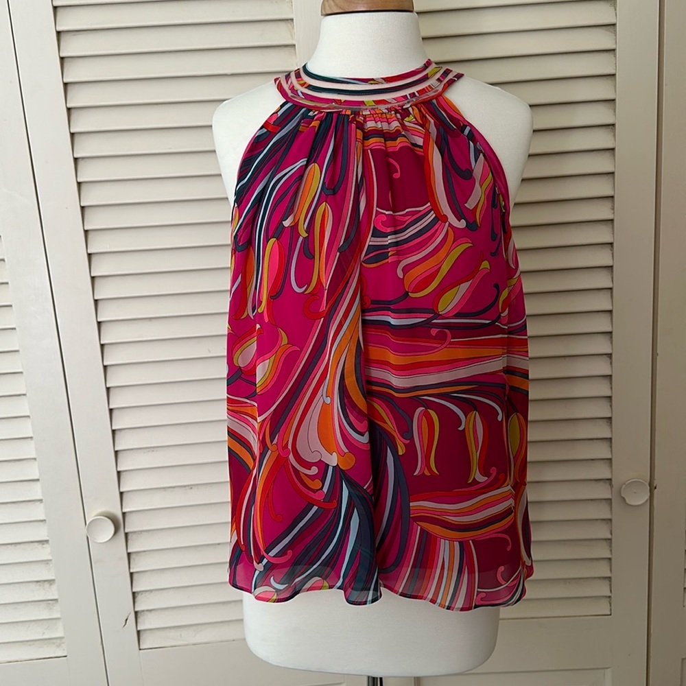 Trina Turk, Waldorf Top, Radio City Rose Multi.